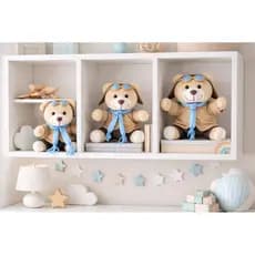 Conjunto de Ursinhos Aviadores para Nichos – Decoração Quarto de Bebê
