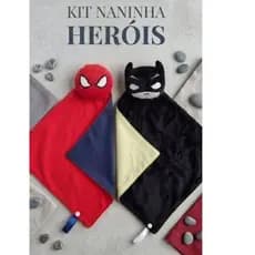 Naninha Super Heróis Homem Aranha e Batman - Com Prendedor de Chupeta para Bebê