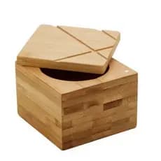 SALEIRO EM BAMBU COM TAMPA MAGNETICA - PORTA SAL- SALEIRO DE MESA