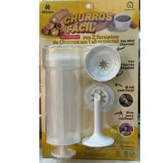 Máquina de Churros Manual Doméstica com 3 Bicos Faz Churros e Mini Churros Modelador de Biscoitos Caseiros Multifunciona