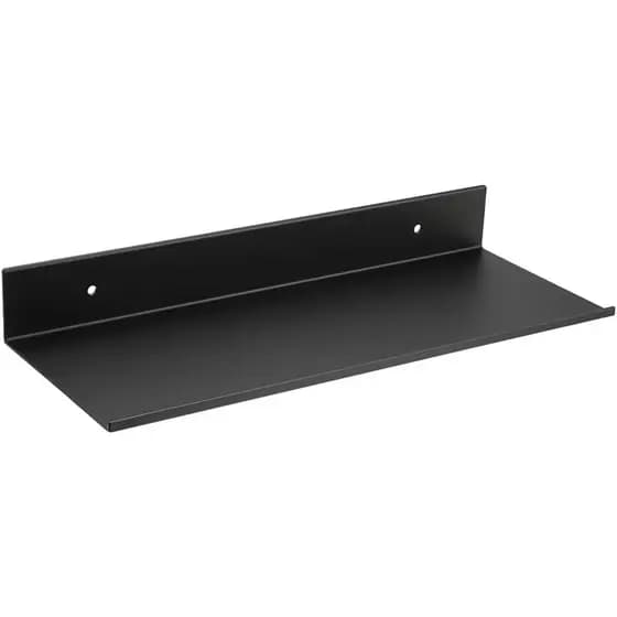 Prateleira Flutuante 35cm Decorativa de Parede em Chapa Metálica Preta 35cm