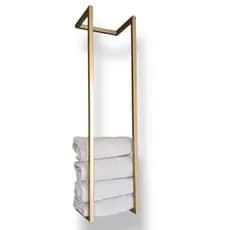 Porta Toalha de Banho Toalheiro para Parede Parafuso ou Dupla Face Dourado