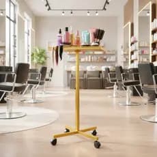 Carrinho Auxiliar Coloração Megahair Com Regulagem De Altura Manicure cabelereira