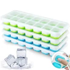 Kit 2 Formas de Gelo Silicone com Tampa