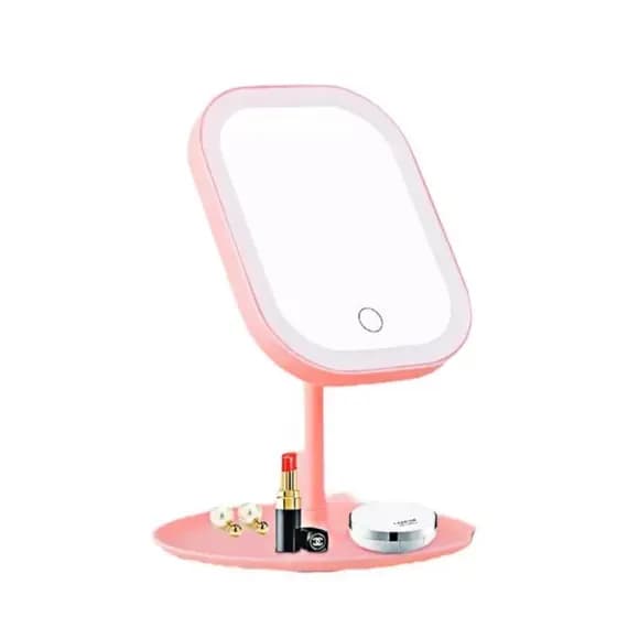 Espelho de mesa retangular para maquiagem com luz de LED TG
