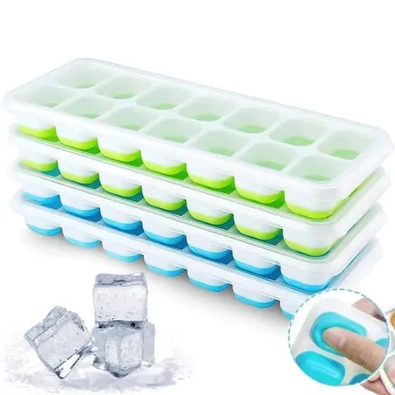Forma de Gelo Multiuso Fundo em Silicone Flexível Fácil Desenforme