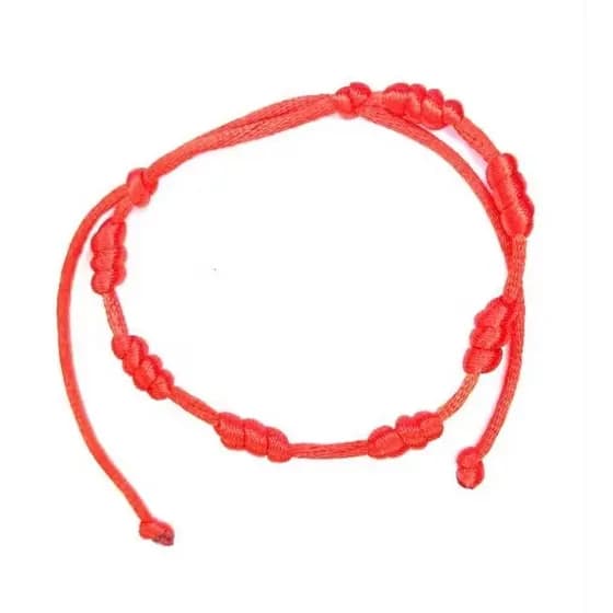 10 Pulseira 7 nós vermelha Kabbalah amuleto de proteção e boa sorte