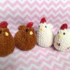 Galinha De Pelúcia Amigurumi Crochê Fio Pelúcia Macio