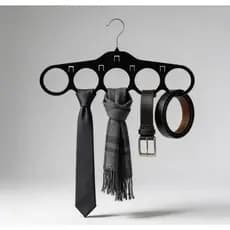 Cabide De Veludo Kit 12 Com Furos Para Lenço Gravata Cinto Cachecol Cabide Preto Antideslizante Adulto