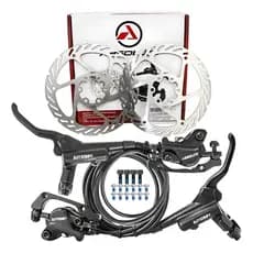 PAR FREIO HIDRÁULICO ABSOLUTE M220 C/ DISCOS DE 6 PARAFUSOS 160MM - PRETO