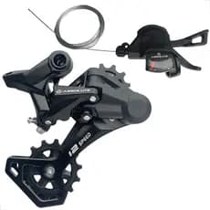Kit Câmbio Traseiro + Alavanca Absolute NERO 12v 1x12v PARA K7 11/50 ou 11/52