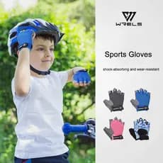 Luvas de ciclismo infantis meio dedo antiderrapantes respiráveis ​​finas esportes ao ar livre