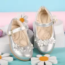 Sapatilha Infantil Menina de Fivela Casual Enfeite Flores Sapato Boneca Social Batizado Casamento