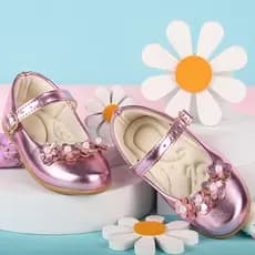 Sapatilha Infantil Menina Sapato Boneca Enfeite Flor Pérola Delicado Brilho Casamento Moda Conforto