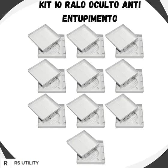 Kit 10 Ralo 15x15 Protetor de Ralo Banheiro Anti Entupimento Anti Odor Ralo Oculto Filtro de Cabelo Universal  We