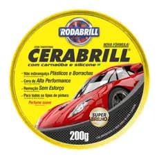 Cera Cerabrill Carnaúba Silicone Rodabrill Limpadora Protetora Brilho Intenso 200g