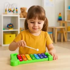 Xilofone Infantil Brinquedo Piano Musical Com Baqueta de Plástico Didático