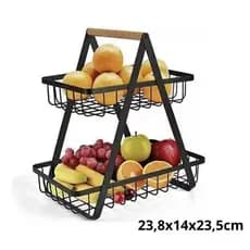 Fruteira Aramada De Mesa Resistente 23,8cm Preto