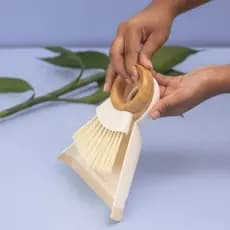 Kit Pá Para Limpeza + Escova de Bambu Pia Bancada Mesa