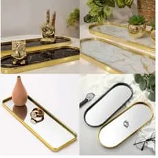 Bandeja Espelhada Decorativa Multiuso