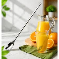 Colher Bailarina Para Suco Drinks Em Aço Inox 30cm