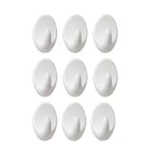 Kit 9 Ganchinhos Multiuso Plástico Super Fixação para Banheiro Cozinha Resistente Sem Furo Atacado