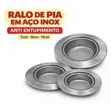 Ralo de Pia Aço Inox Com Borda Cozinha Banheiro Pronta Entrega