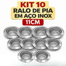 Ralo para Pia 11cm Kit 10 Unidades Cozinha Banheiro Pronta Entrega