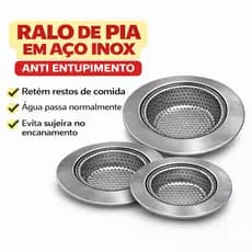 Ralo de Pia 11cm Aço Inox Escovado Cozinha Banheiro