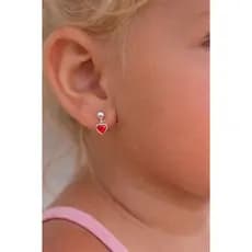 Brincos Coração Vermelho Amor Eterno Baby Em Prata S925