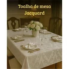 Toalha de mesa jaquard retangular de 4 lugares envio imediato