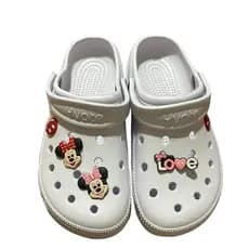 SAPATO PERSONALIZADO MINNIE CONFORTÁVEL ESTILOSO CROCX BABUCHE ANTIDERRAPANTE ORTOPÉDICO