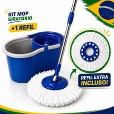 Mop Com REFIL Extra 8 Litros para Limpeza Giratório 360° Completo