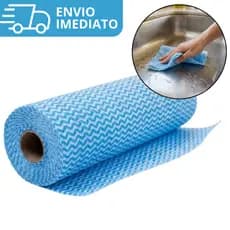 Pano Multiuso em Rolo 24x30cm Picotado Alta Absorção Reutilizável para Pia e Banheiro