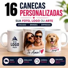 Caneca Personalizada para Empresas Logotipo Fotos Presentes Marca e Eventos Kit