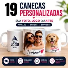 Caneca Personalizada para Empresas Logotipo Fotos Presentes Marca e Eventos Kit 19