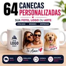Caneca Personalizada para Empresas Logotipo Fotos Presentes Marca e Eventos Kit 20 / 50 / 64