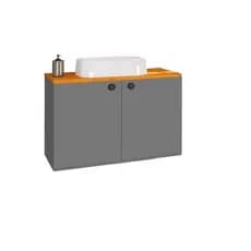 conjunto Balcão kit Gabinete Banheiro Madri + Cuba Cores
