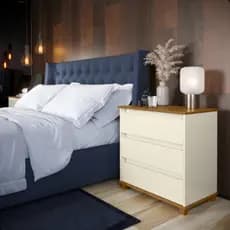 Mini Cômoda Mesa de Cabeceira Quarto com 3 Gavetas EJ moderna para quarto oferta