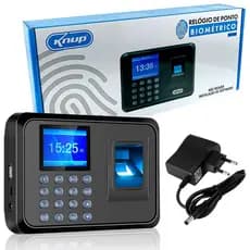 Relógio de Ponto Biométrico Eletrônico Horário Trabalho Máquina Leitor de Impressão Digital KP-1028 (S17)