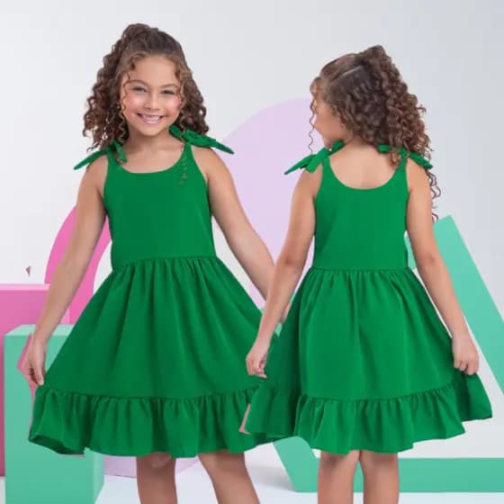 Vestido Infantil Feminino  Lisos e Florais  Festas Casual Menina Princesa LANÇAMENTO