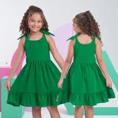 Vestido Infantil Feminino  Lisos e Florais  Festas Casual Menina Princesa LANÇAMENTO