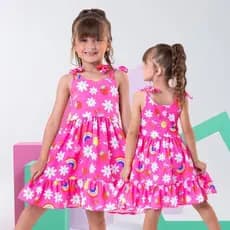 Vestido Infantil Casual Menina Floral  dia a dia princesa verão 04 ao 12 anos