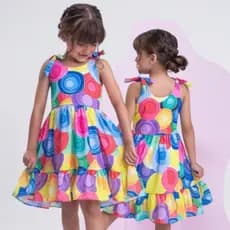 Vestido Infantil Menina Verão dia a dia Casual 04 ao 10 anos Estampas coloridas
