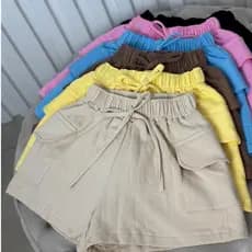 Short Cargo Feminino Moletom  Shortinho Soltinho Confortável Algodão Cores Lisa