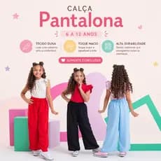 Calça Pantalona infantil Menina