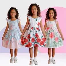 vestido feminino infantil de 04 a 12 anos