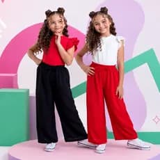 Kit 2 Calças Pantalona Feminina Infantil