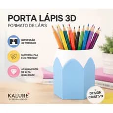 Porta Lápis 3D Formato de Lápis | Organizador de Mesa Infantil | Porta Canetas | Porta Maquiagem |Decoração Escrivaninha