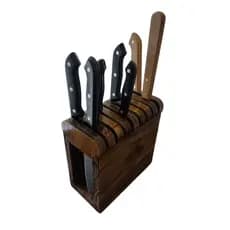 Organizador de Facas em Madeira Porta Facas Suporte  Cozinha  Seguro Prático Resistente e Decorativo